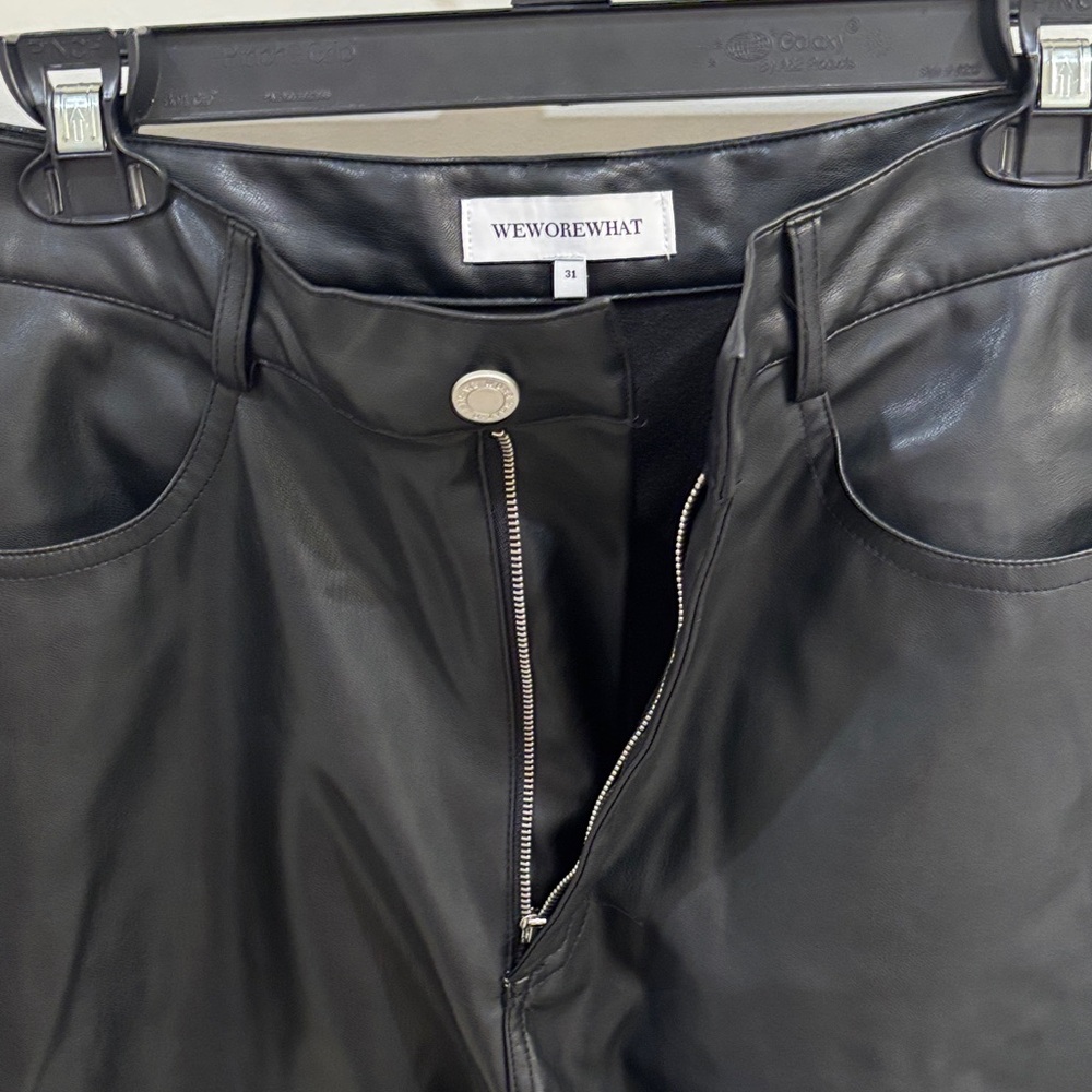 WeWoreWhat High Waist Black Faux Leather Shorts - Picture 3 of 3